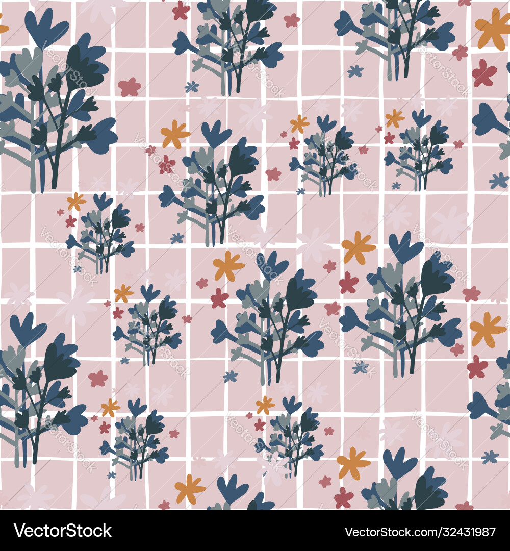 Random seamless botanic pattern with dark grey Random seamless botanic pattern with dark grey vector image
