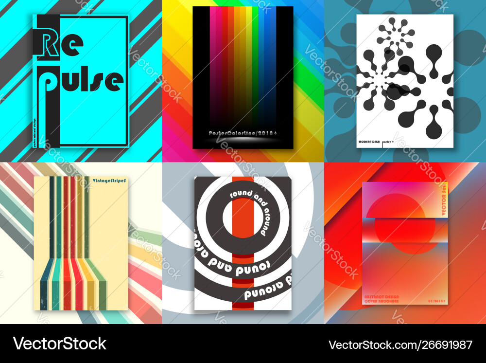 Set backgrounds with abstract design Set backgrounds with abstract design vector image