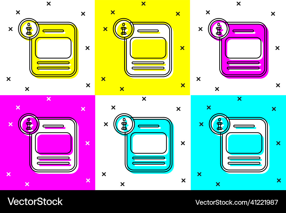 Set information icon isolated on color background Set information icon isolated on color background vector image