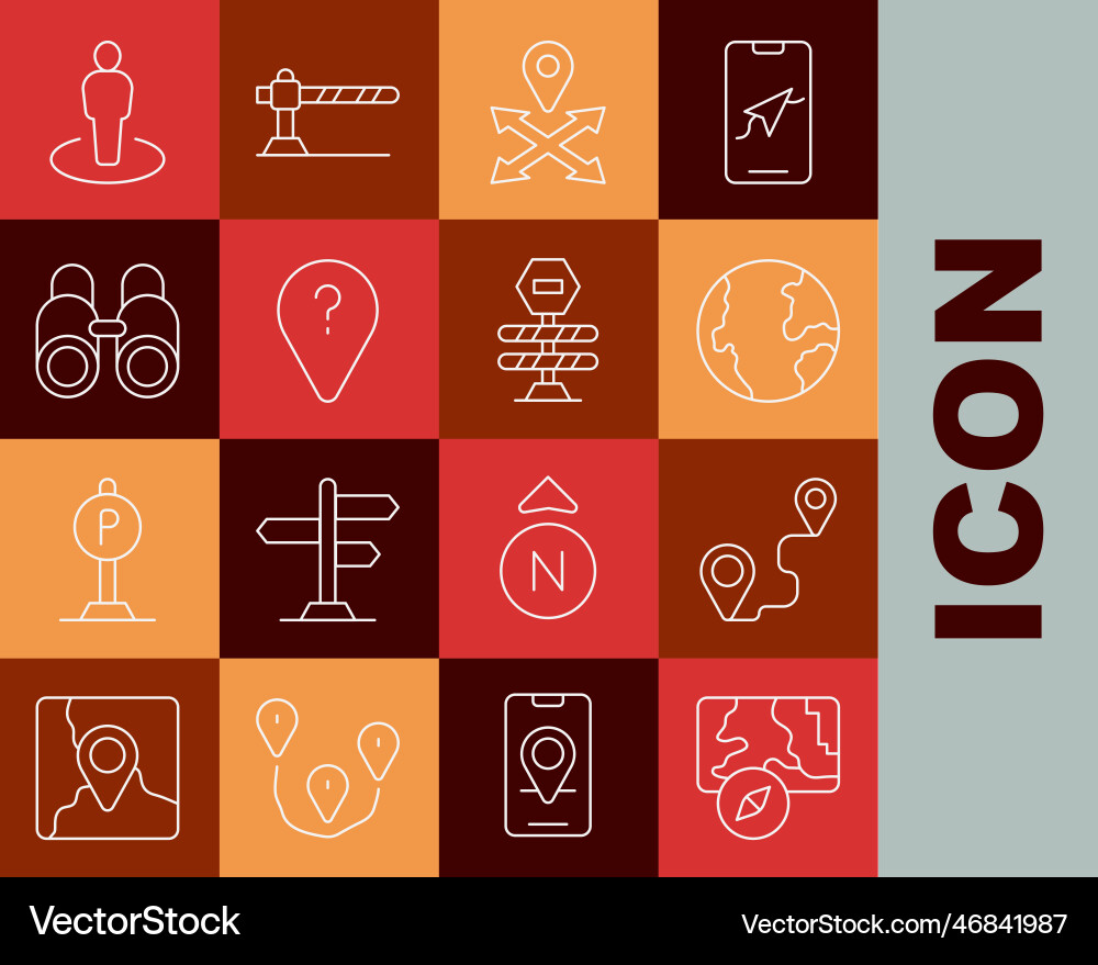 Set line city map navigation route location Set line city map navigation route location vector image