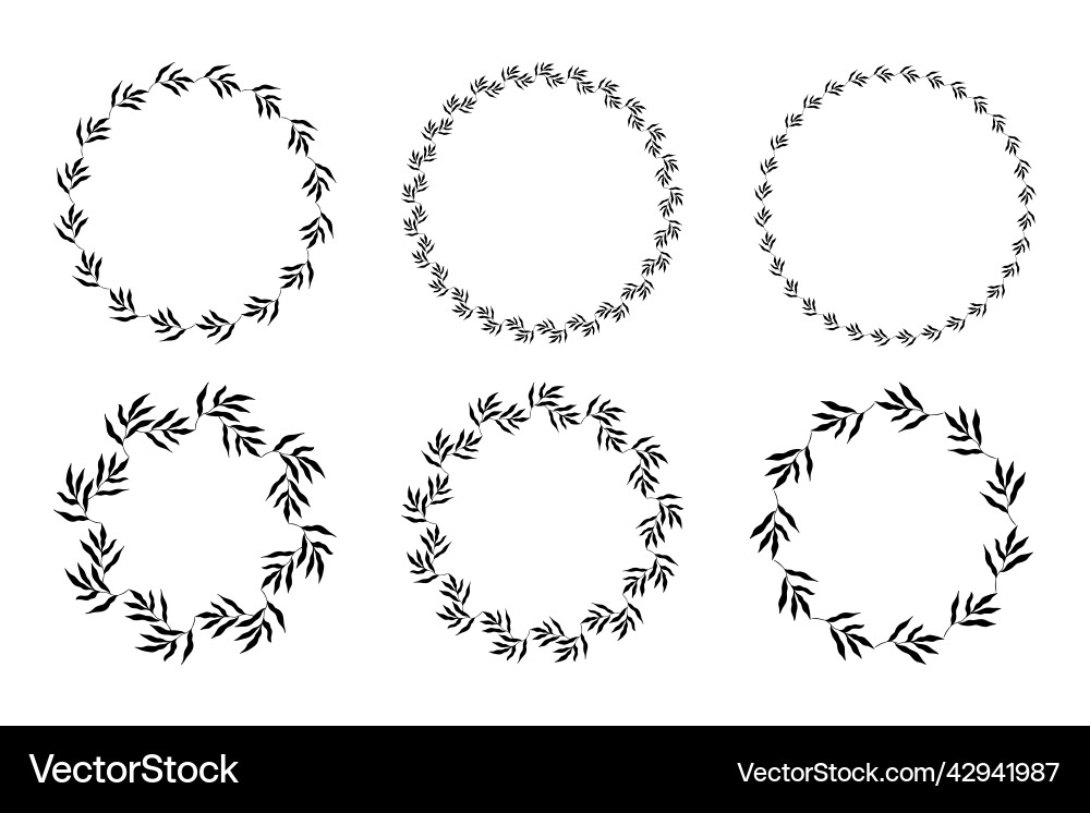 Set of circle botanical frames Set of circle botanical frames vector image