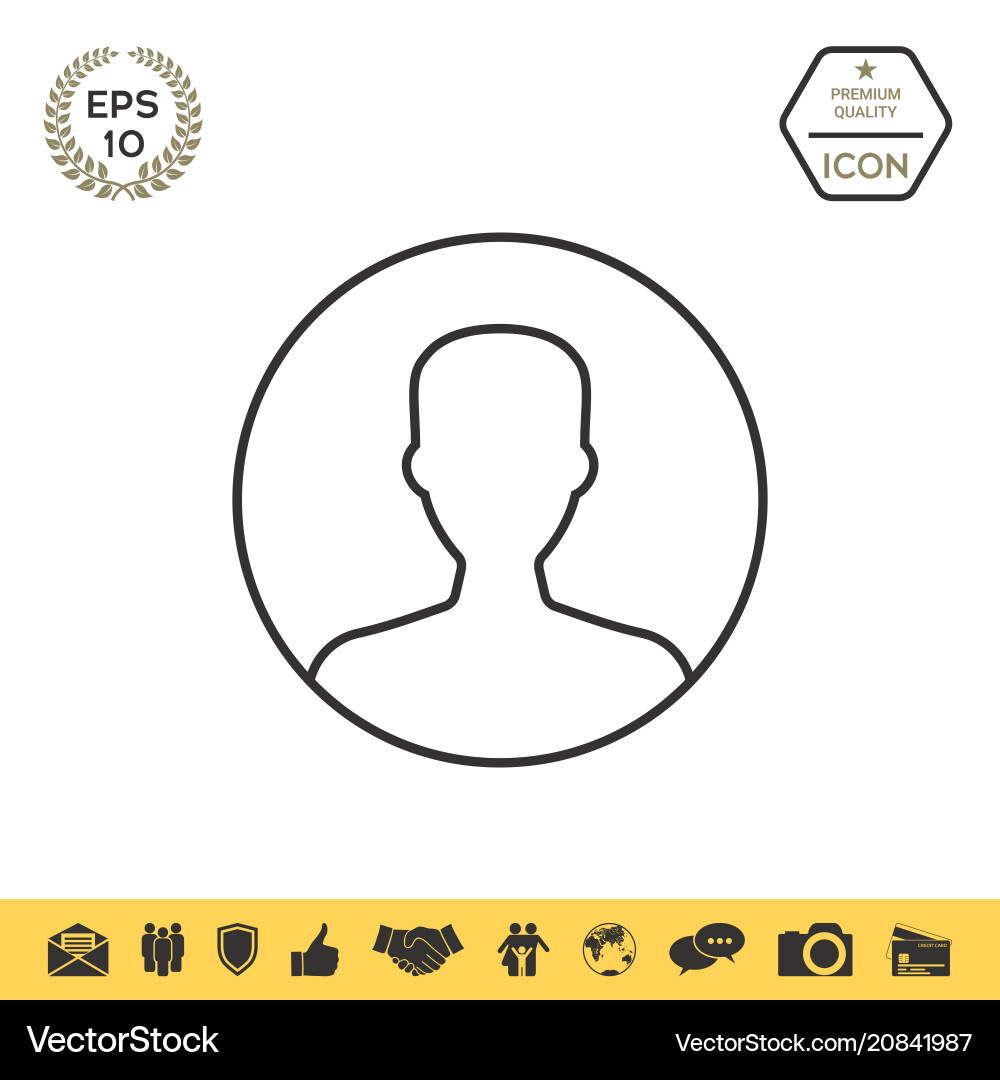 Symbol of user icon in circle profile line vector image