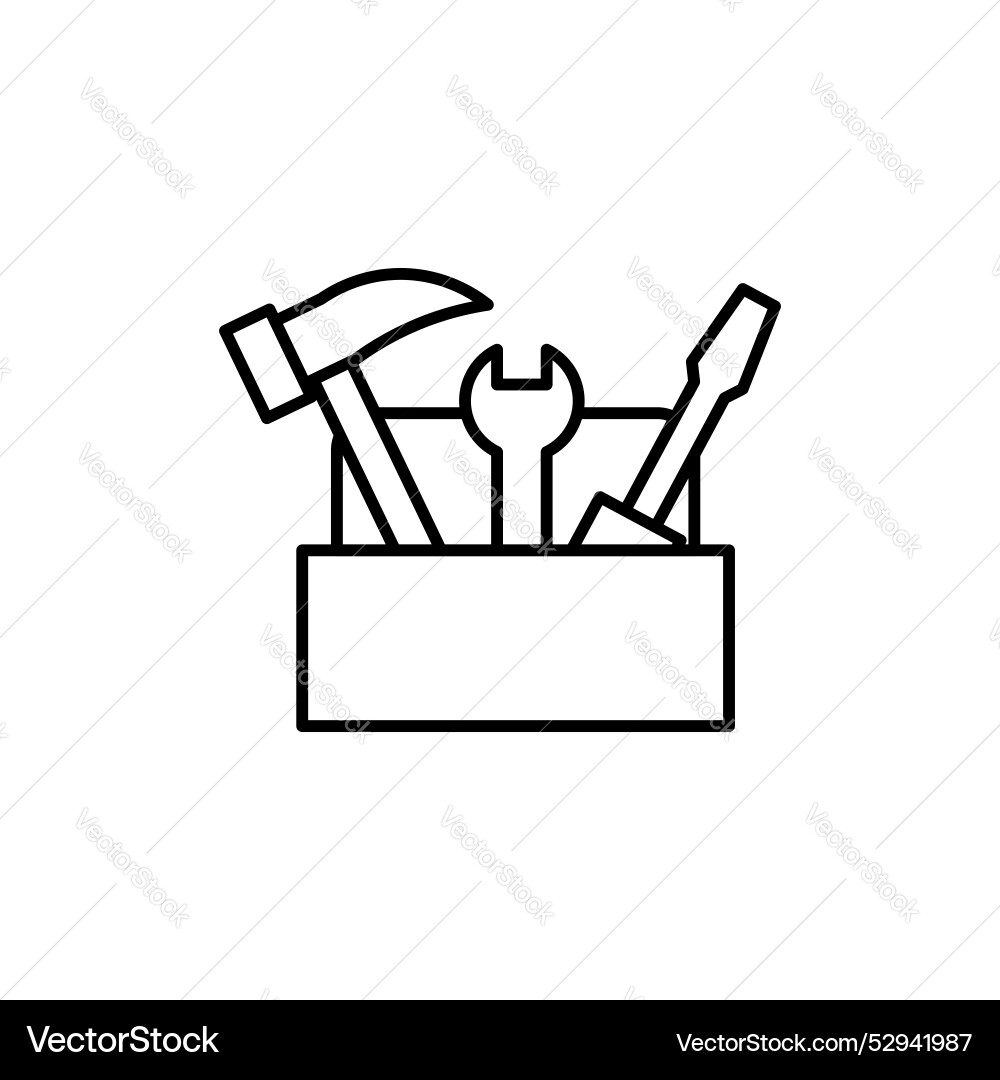 Toolbox icon set carpenter toolkit symbol Toolbox icon set carpenter toolkit symbol Vector Image