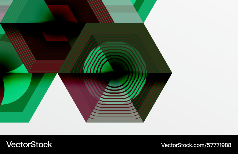 Abstract geometric design hexagons create depth Abstract geometric design hexagons create depth Vector Image