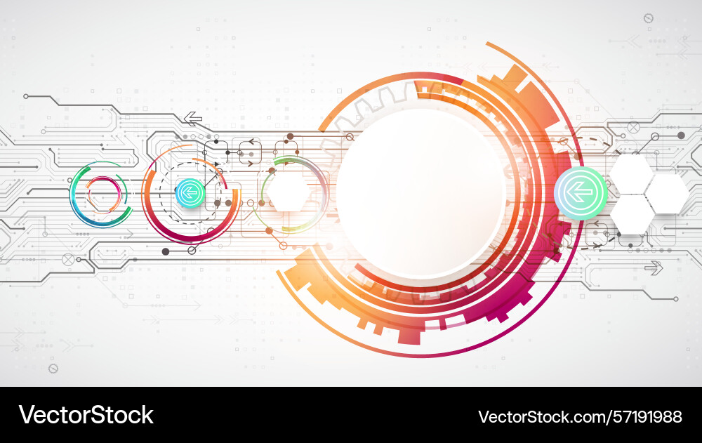 Abstraction on the theme of tech circles Abstraction on the theme of tech circles vector image