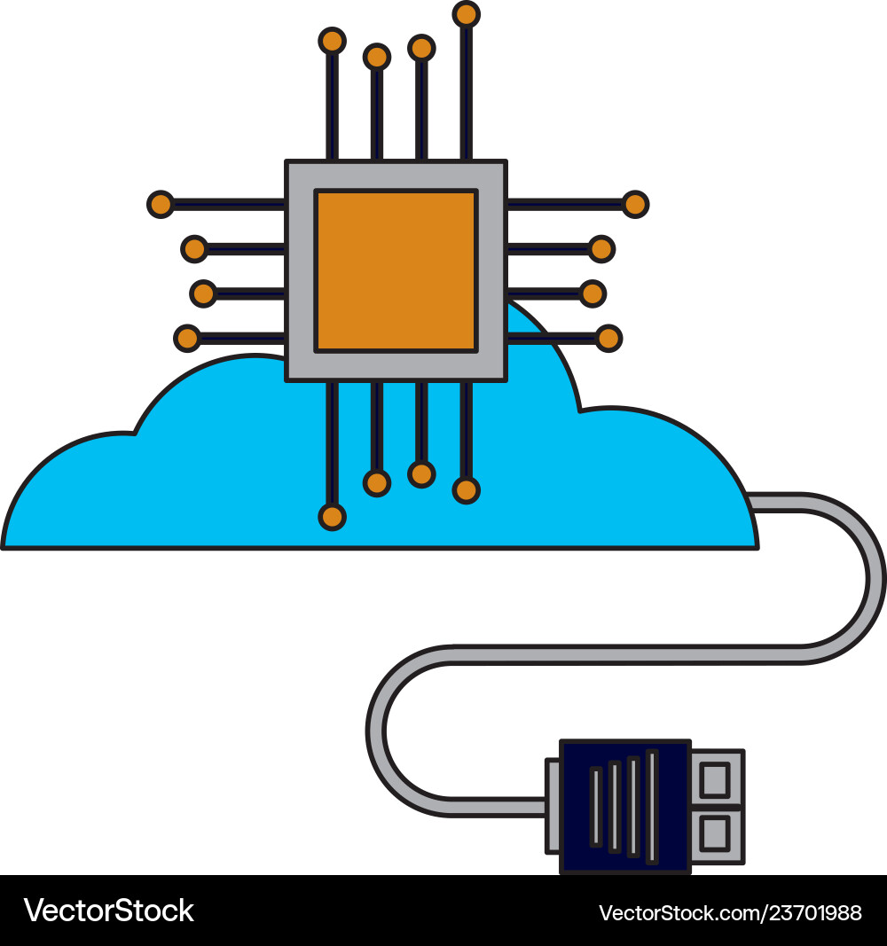 Cloud computing connector vector image
