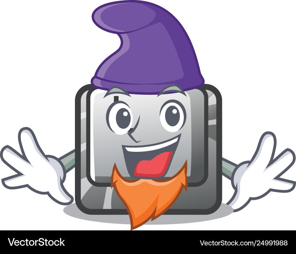 Elf button l attached to character keyboard Elf button l attached to character keyboard vector image