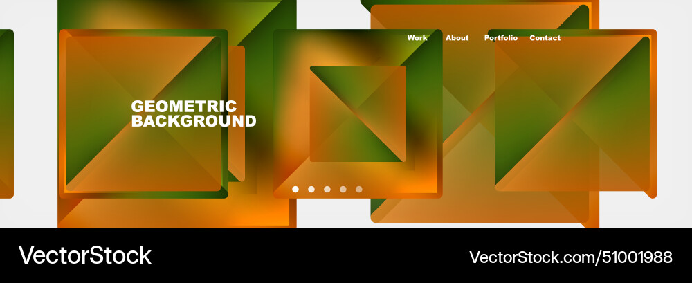 Geometric pattern of orange and green triangles Vector Image