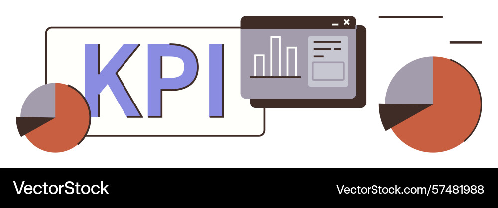 Kpi analytics dashboard with charts and metrics Kpi analytics dashboard with charts and metrics vector image