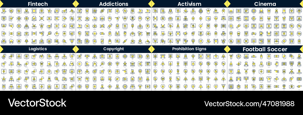 Linear style icons pack in this bundle include vector image