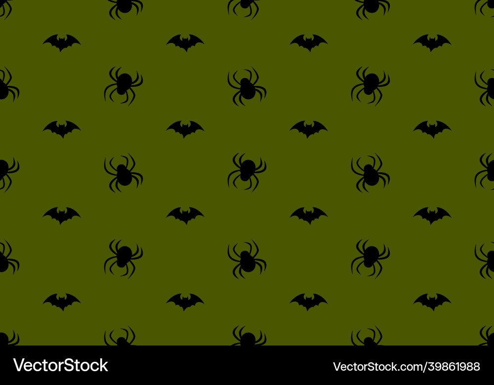Seamless pattern with spiders and bats Seamless pattern with spiders and bats vector image