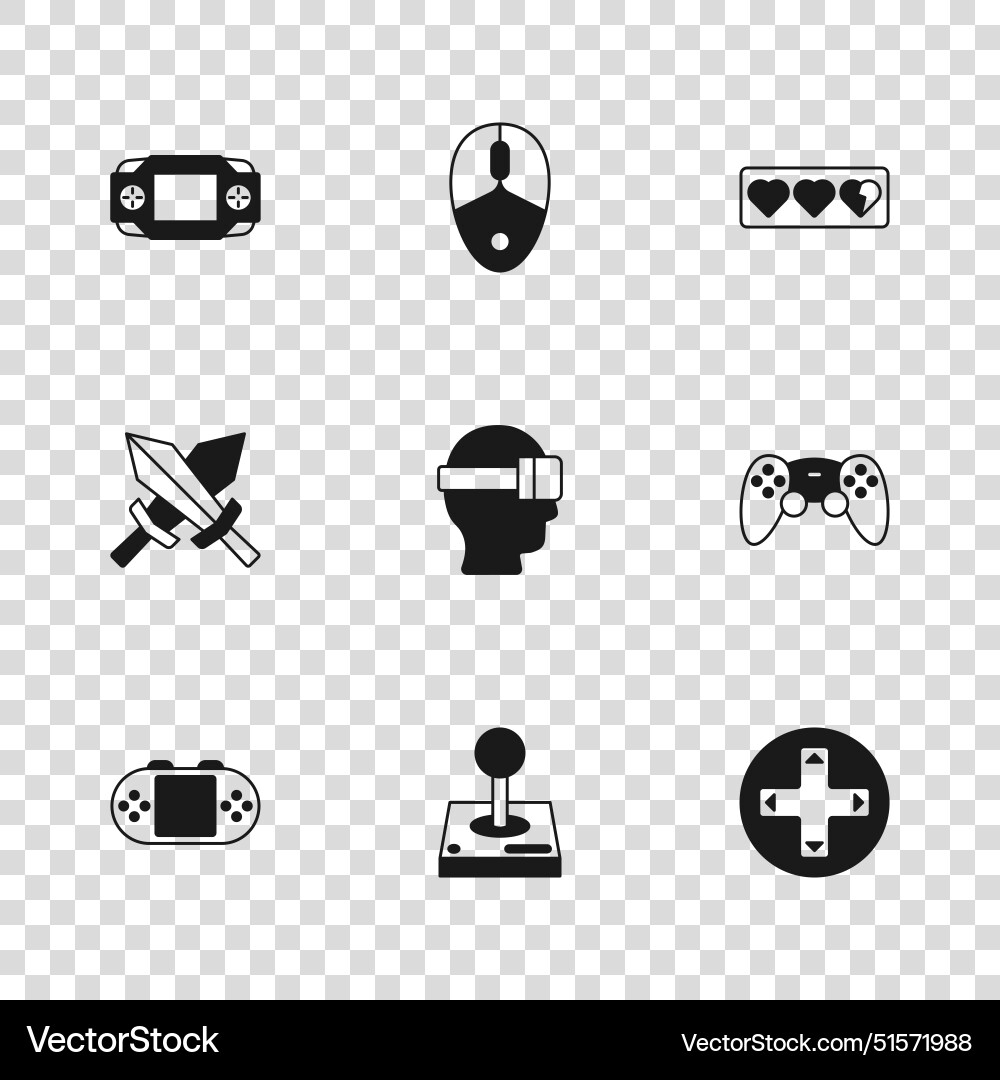 Set joystick for arcade machine game controller Vector Image