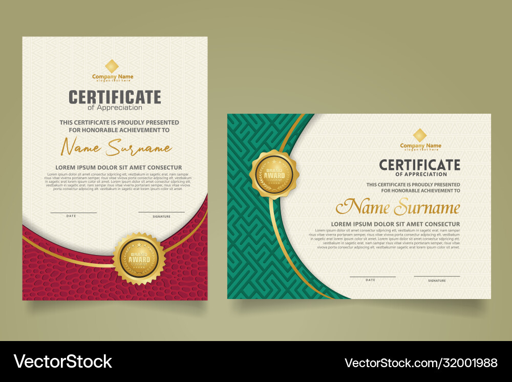 Set modern certificate template with dynamic Set modern certificate template with dynamic vector image