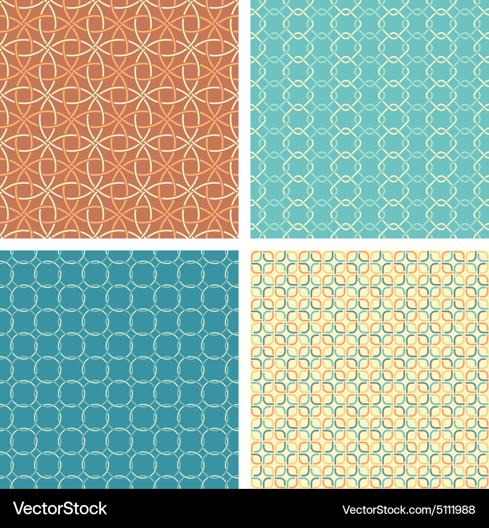 Set of seamless geometric patterns vector image