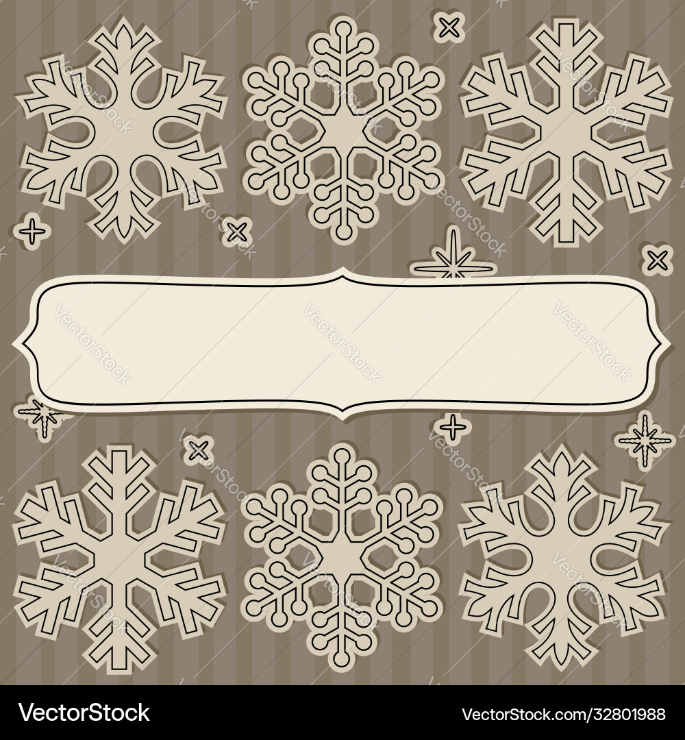 Snowflake frame vector image