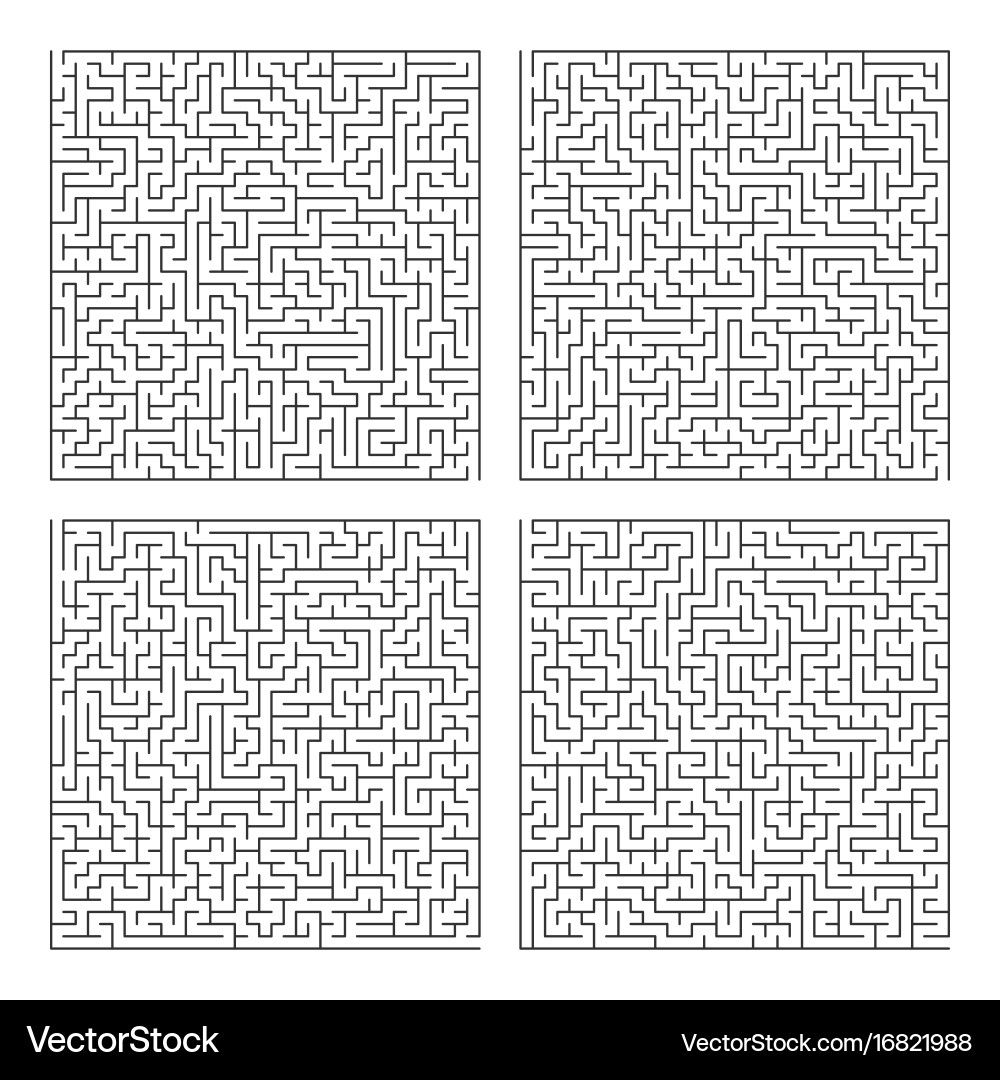 Square labyrinth template maze puzzle game pattern Vector Image