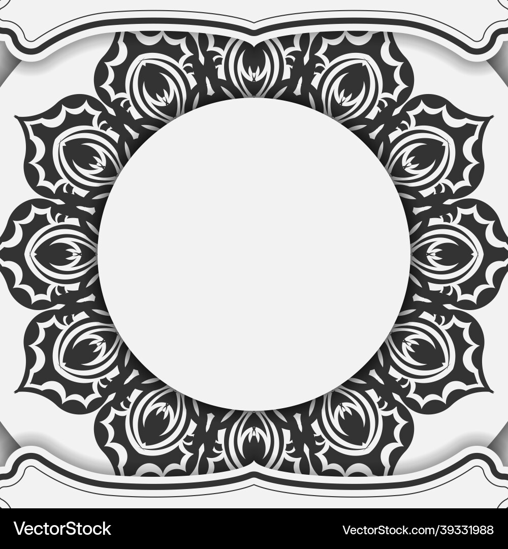 Template for print design postcard white color Vector Image