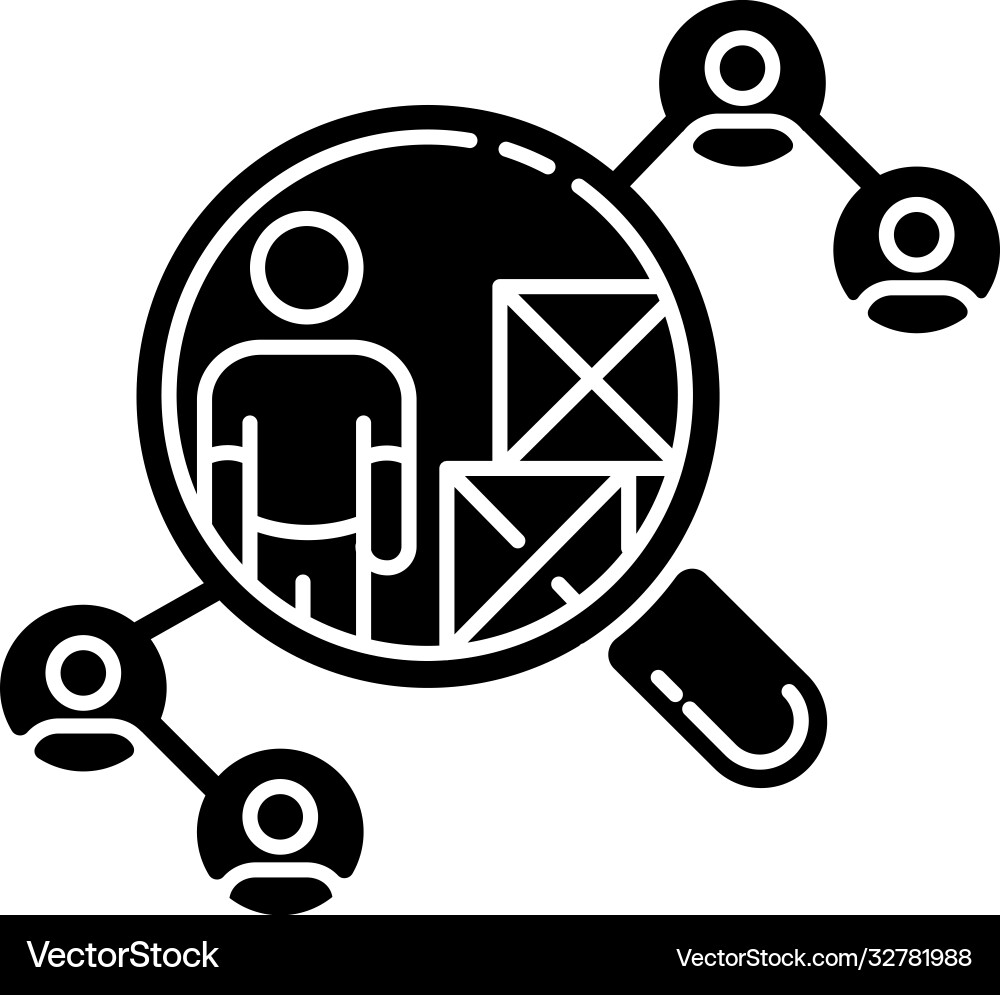 Vendor selection black glyph icon Vendor selection black glyph icon vector image