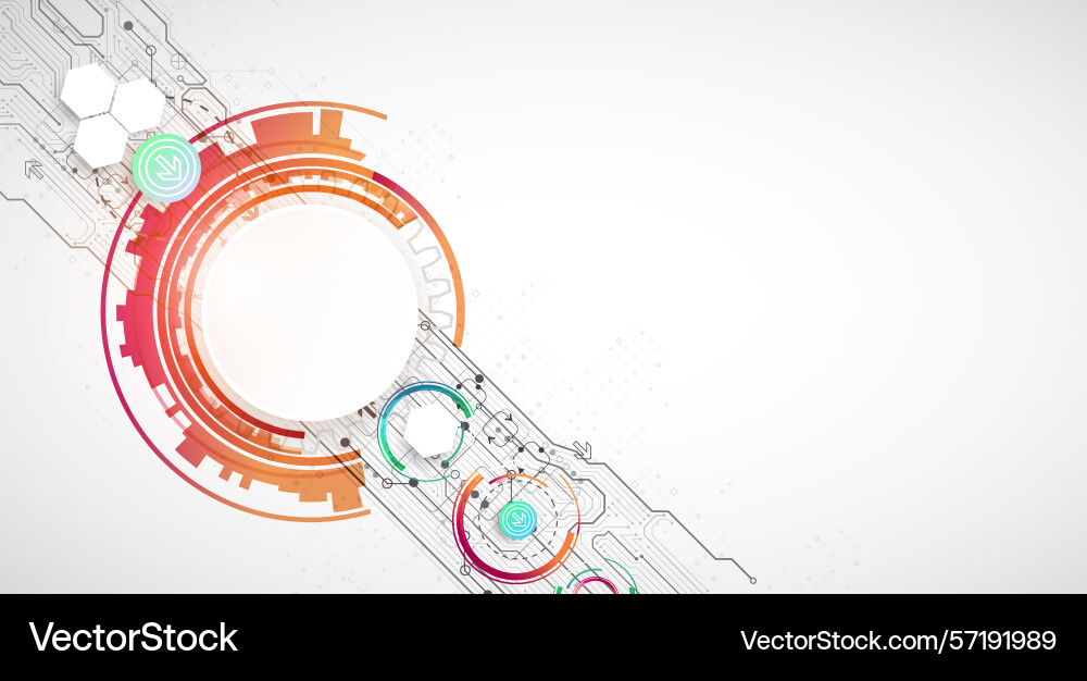 Abstraction on the theme of tech circles Abstraction on the theme of tech circles vector image