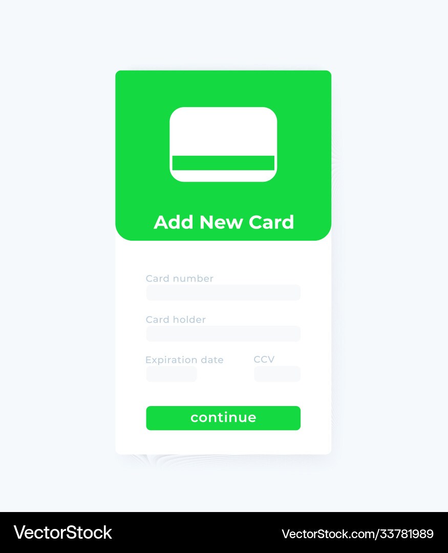 Add new card mobile ui design vector image