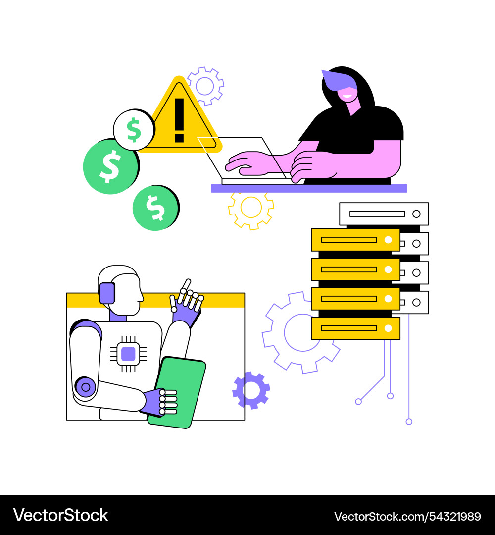 Ai-powered fraud detection abstract concept Ai-powered fraud detection abstract concept vector image