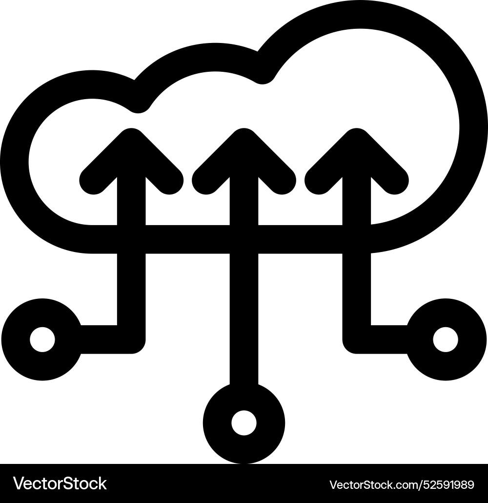 Cloud icon thin linear style design isolated Cloud icon thin linear style design isolated vector image