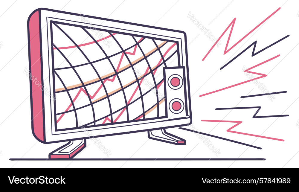 Computer screen with digital interference design Vector Image