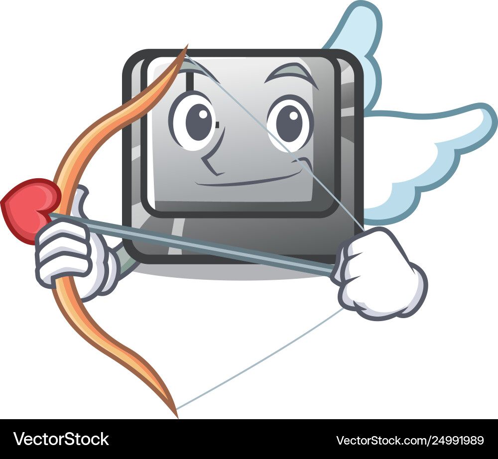 Cupid button l attached to character keyboard Cupid button l attached to character keyboard vector image