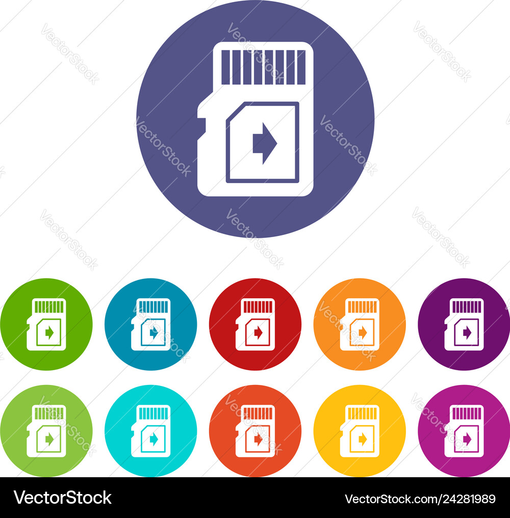 Flash drive icons set color Vector Image