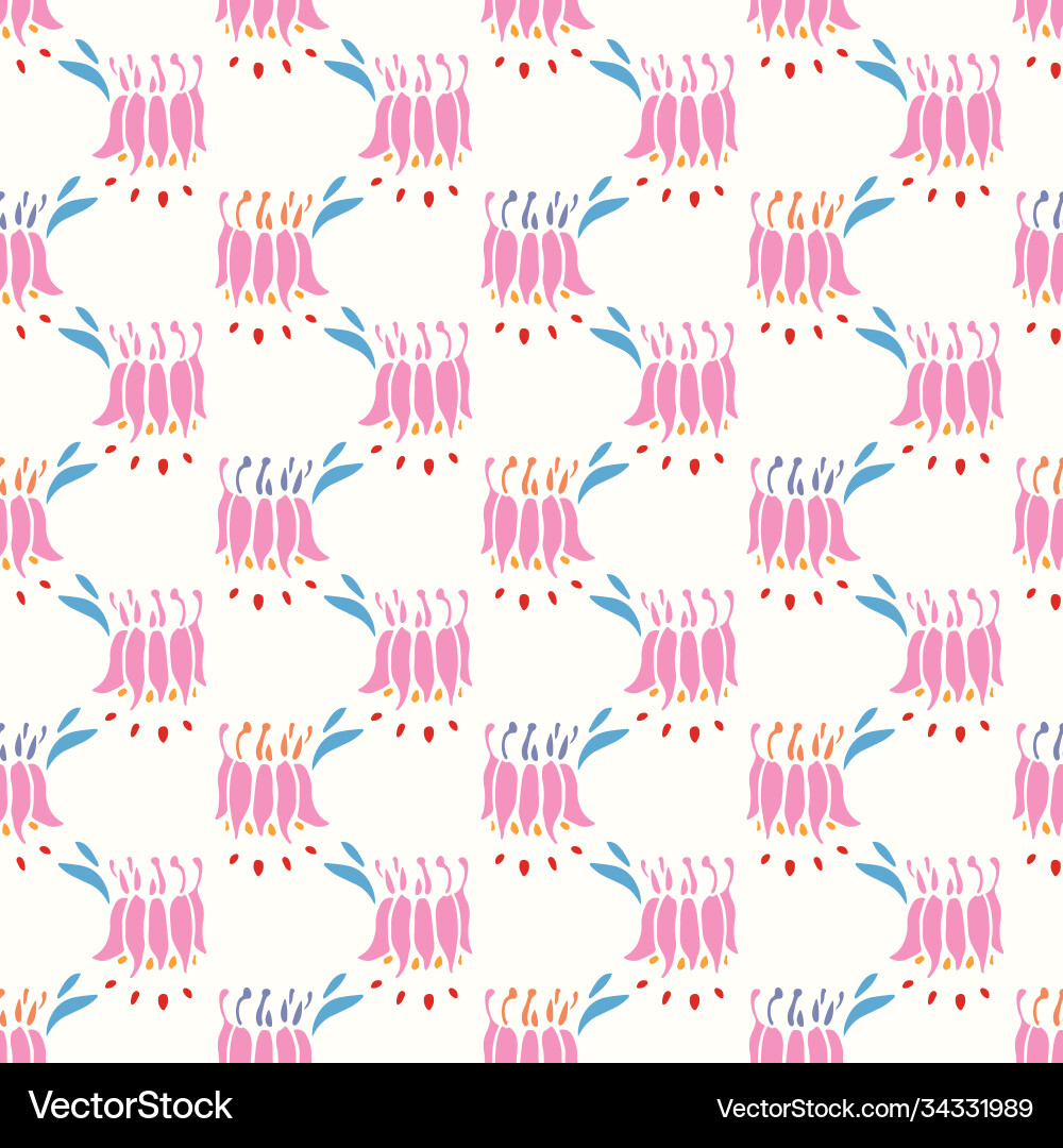 Geometric vintage columbine flower pattern Geometric vintage columbine flower pattern vector image