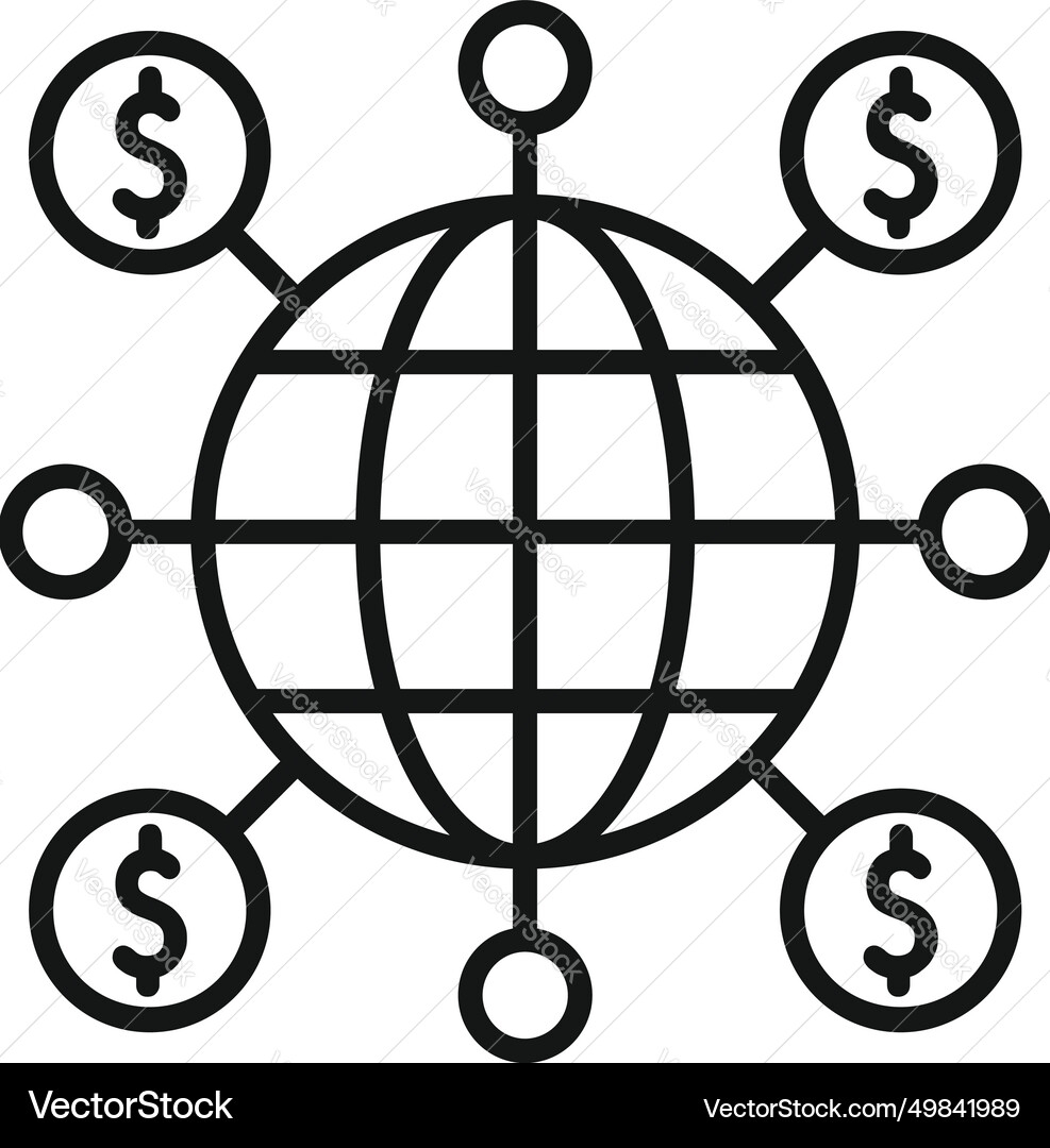 Global trade market icon outline nascent Global trade market icon outline nascent vector image