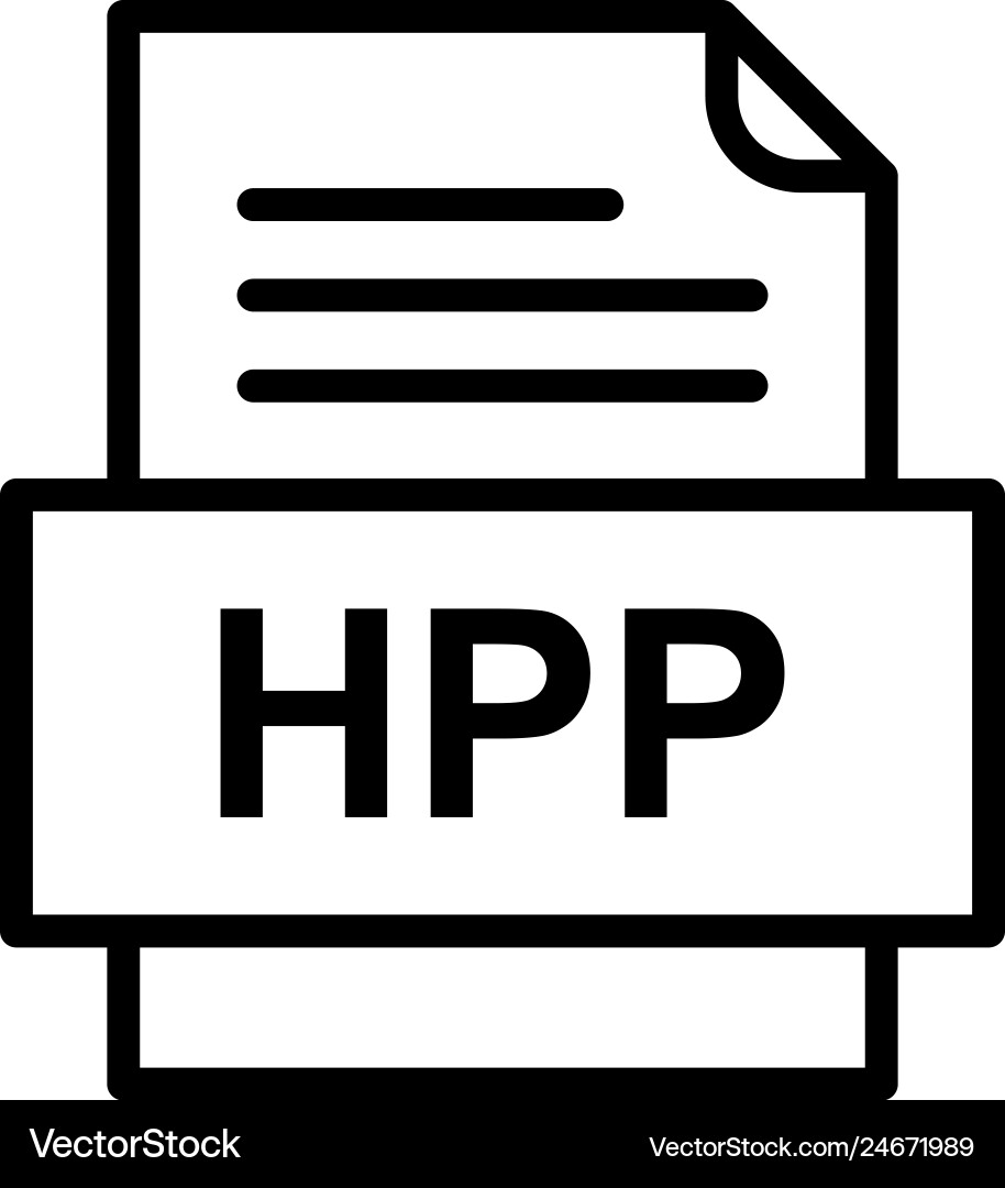 Hpp file document icon vector image