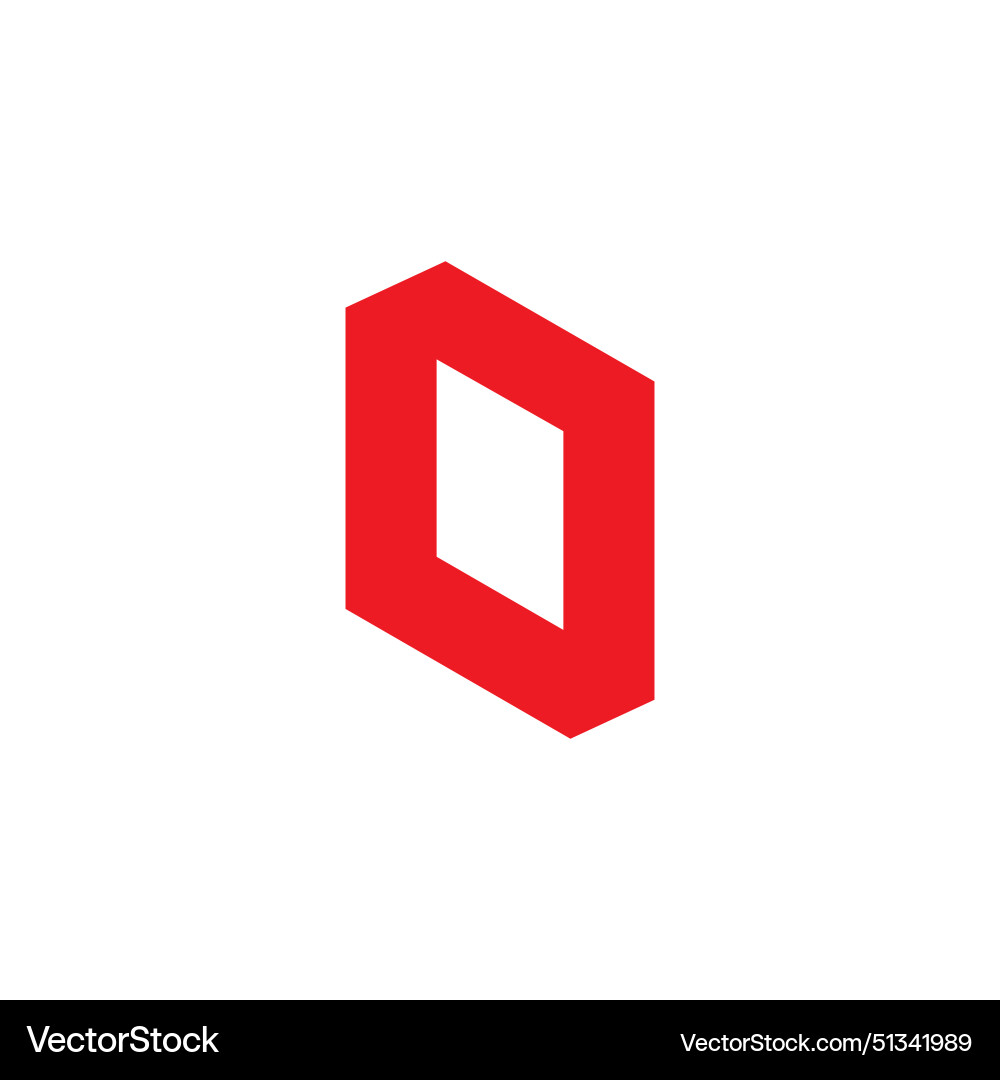 Letter 3d squares frame simple logo Royalty Free Vector