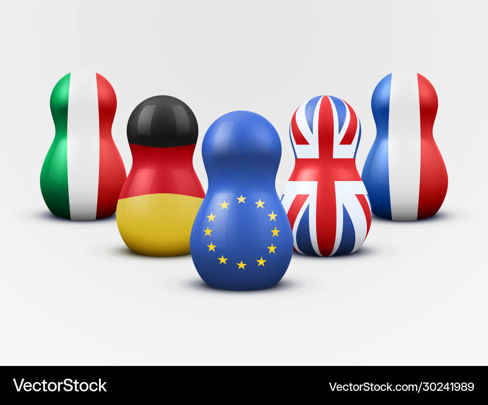 Main eu members in form nesting dolls Main eu members in form nesting dolls vector image