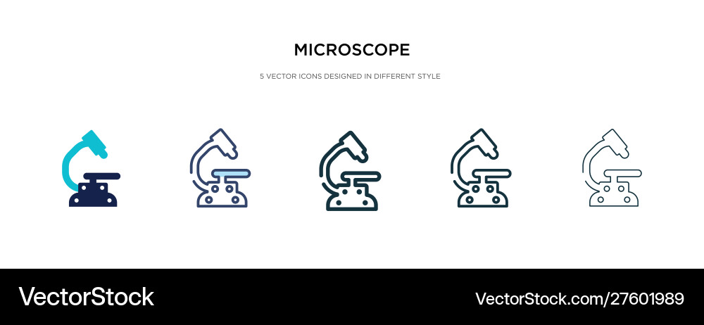 Microscope icon in different style two colored Microscope icon in different style two colored vector image