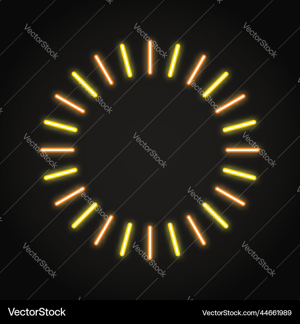 Neon shining circle frame in line style Neon shining circle frame in line style vector image