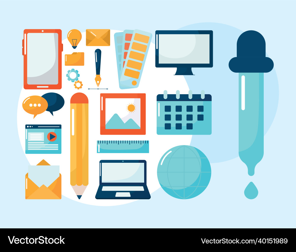 Nice web design items vector image