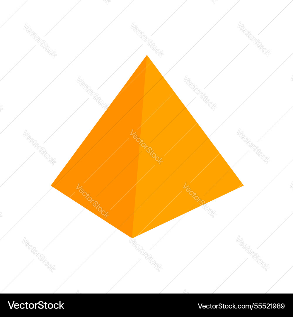 Orange quadratische Pyramide grundlegende 3d einfache Formen Vektorbild