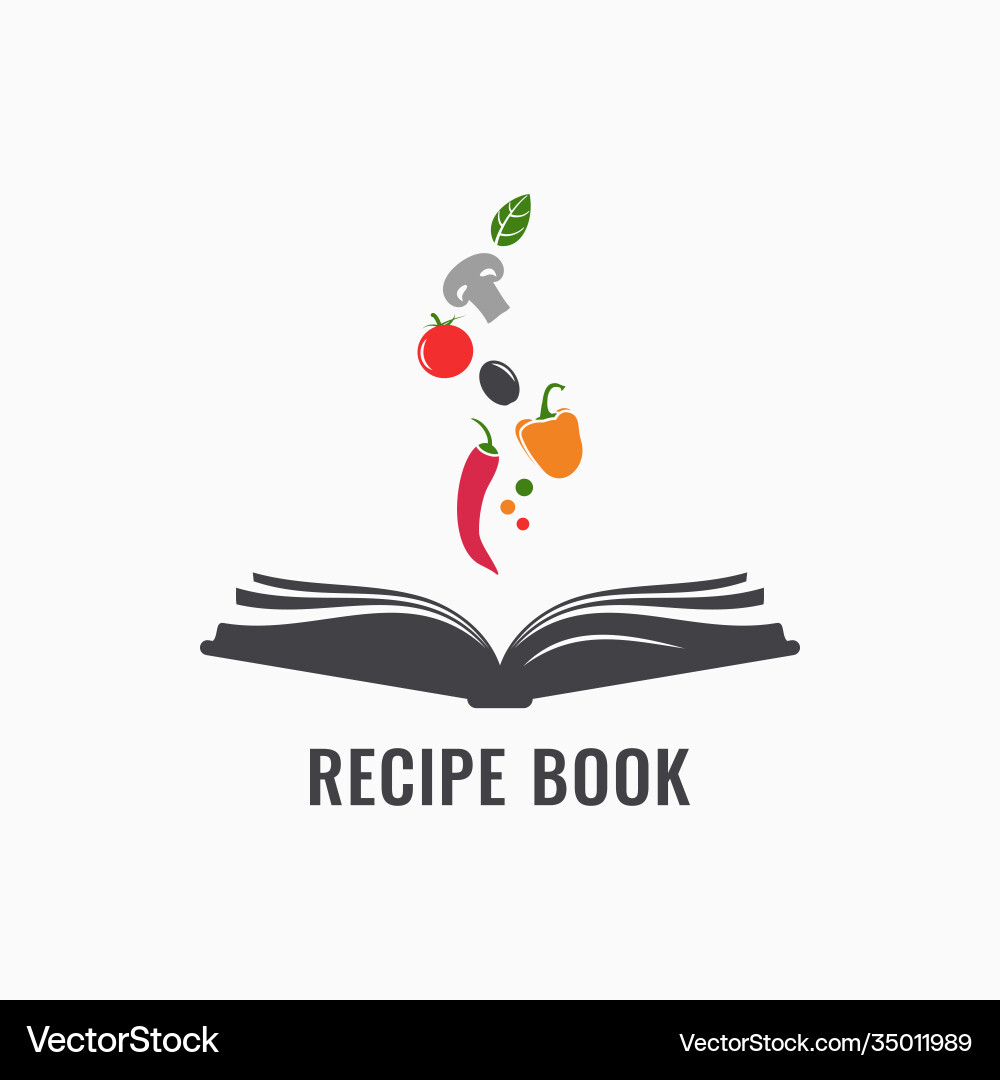 Rezeptbuch mit Gemüse Kochbuch Rezepte Rezeptbuch mit Gemüse Kochbuch Rezepte vektorbild