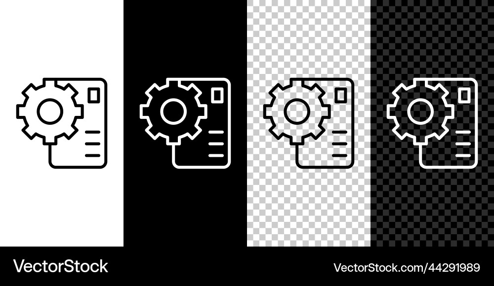 Set line neural network icon isolated on black Set line neural network icon isolated on black vector image