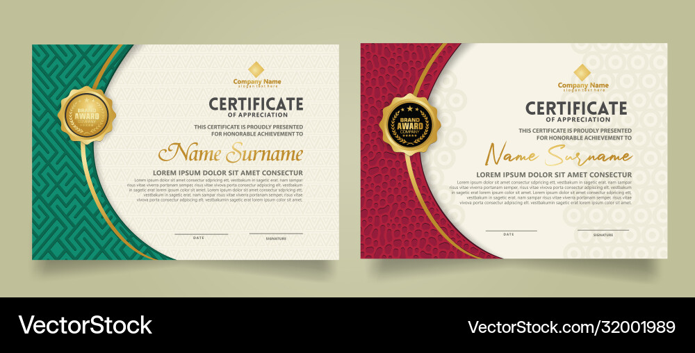 Set modern certificate template with dynamic Set modern certificate template with dynamic vector image