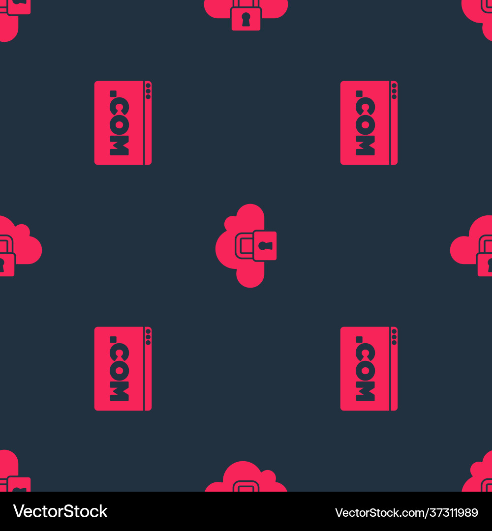 Set ui or ux design and cloud computing lock Set ui or ux design and cloud computing lock vector image