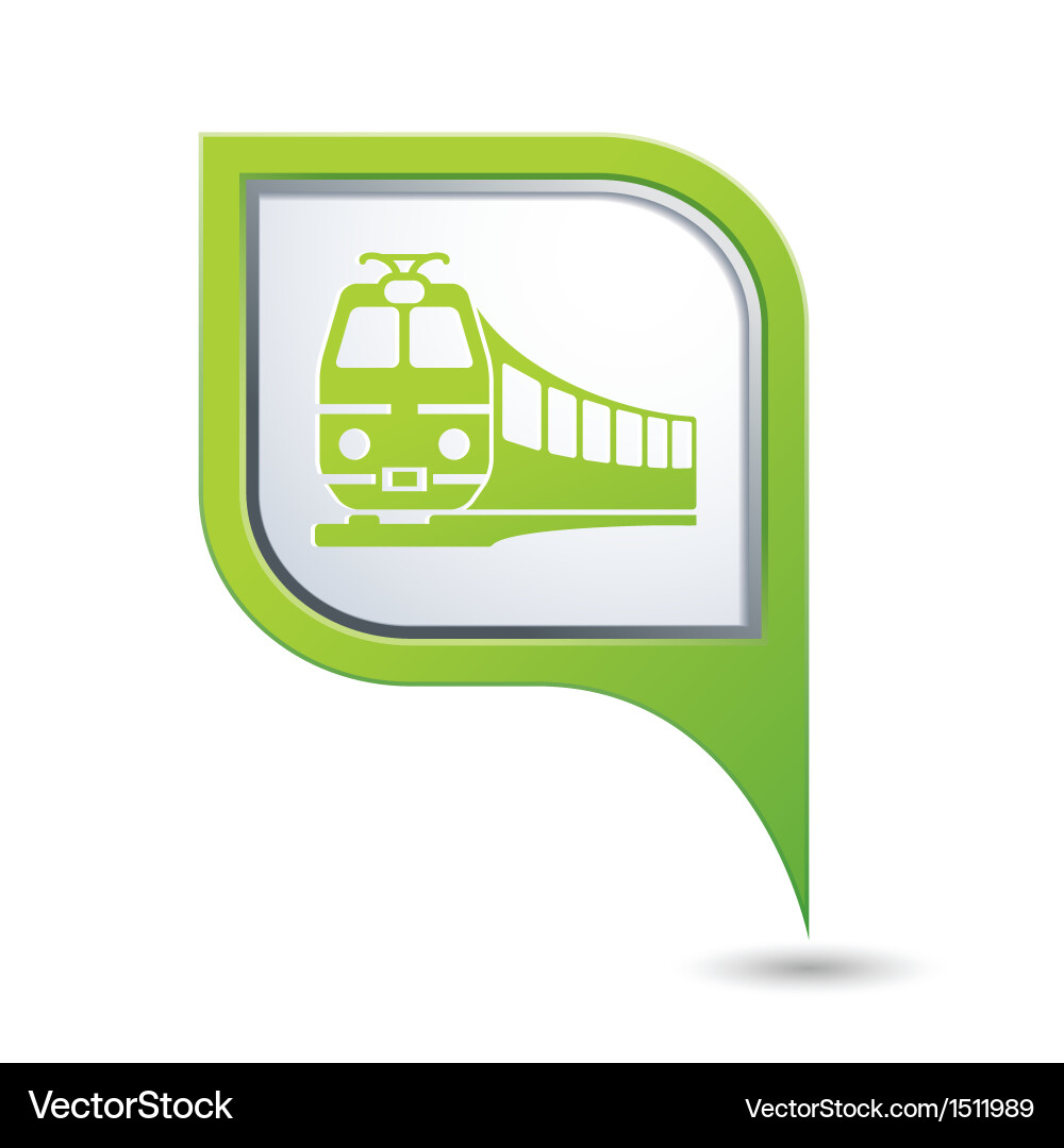 Train Map Pointer Icon Vector Image