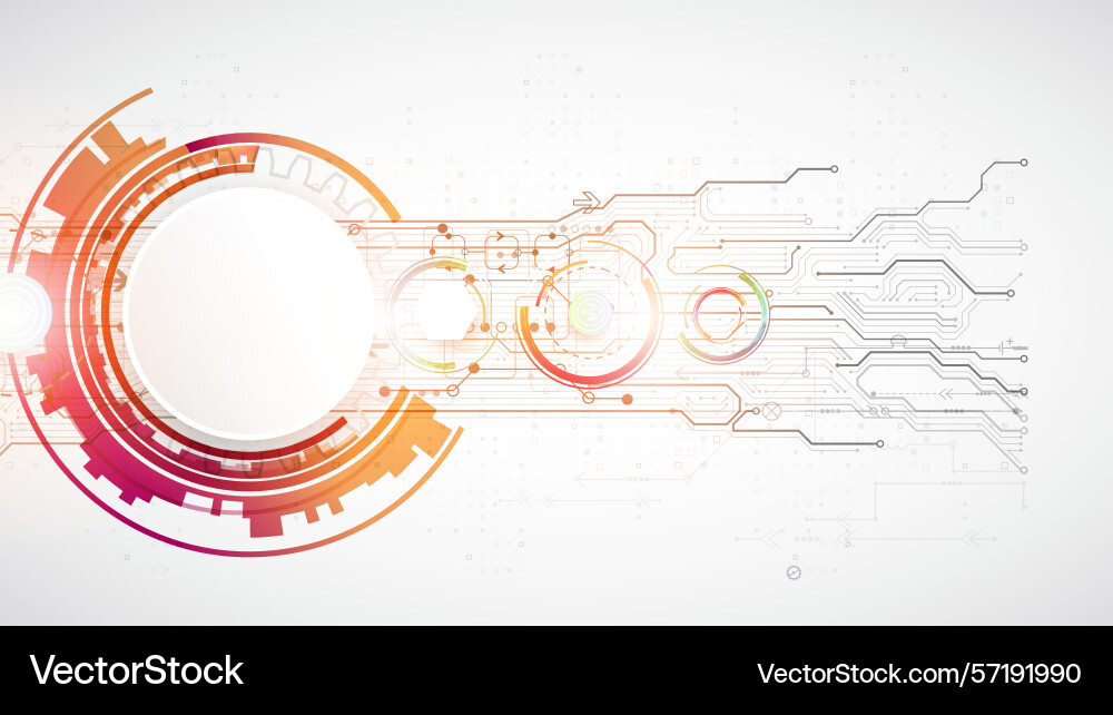 Abstraction on the theme of tech circles Abstraction on the theme of tech circles vector image