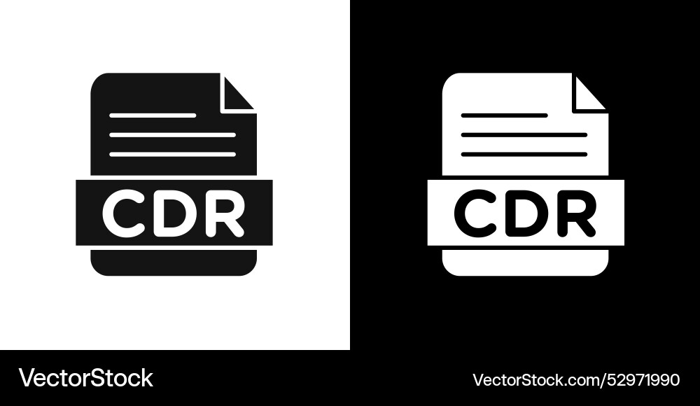 Cdr file document icon flat line symbol set vector image