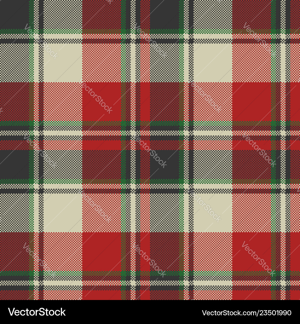 Check fabric texture pixel seamless pattern vector image