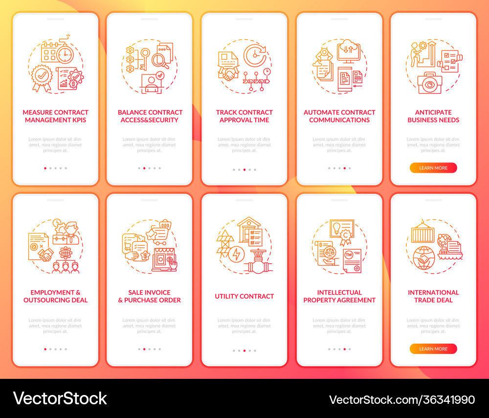 Contract Management Onboarding App vector image