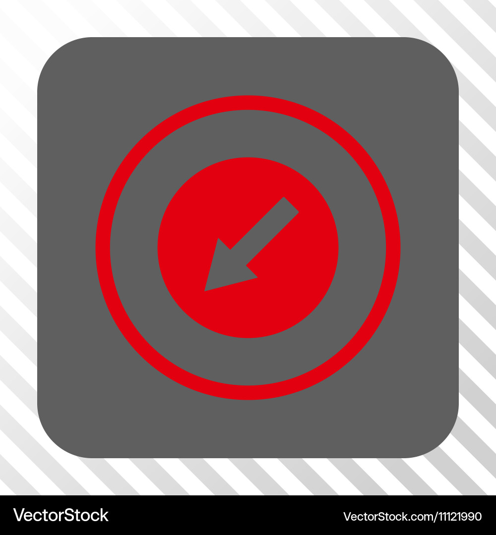 Down-left rounded arrow square button Vector Image