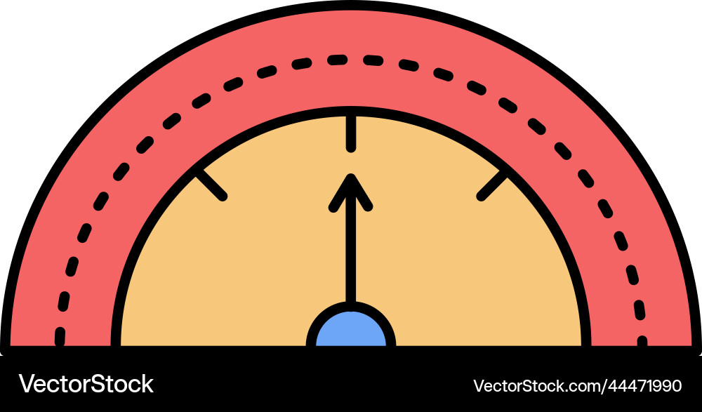 Gauge scale speed or power indicator icon Vector Image