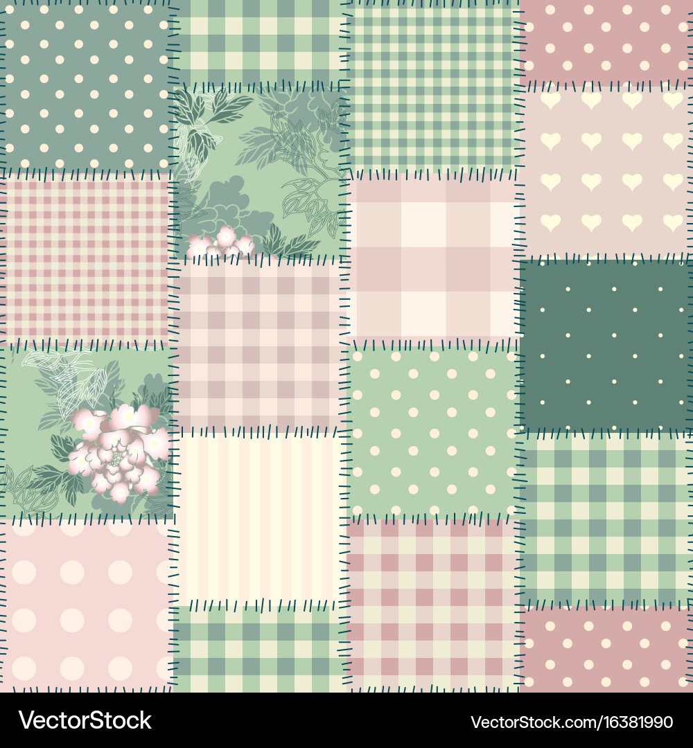 Geometric patchwork pattern of a squares vector image